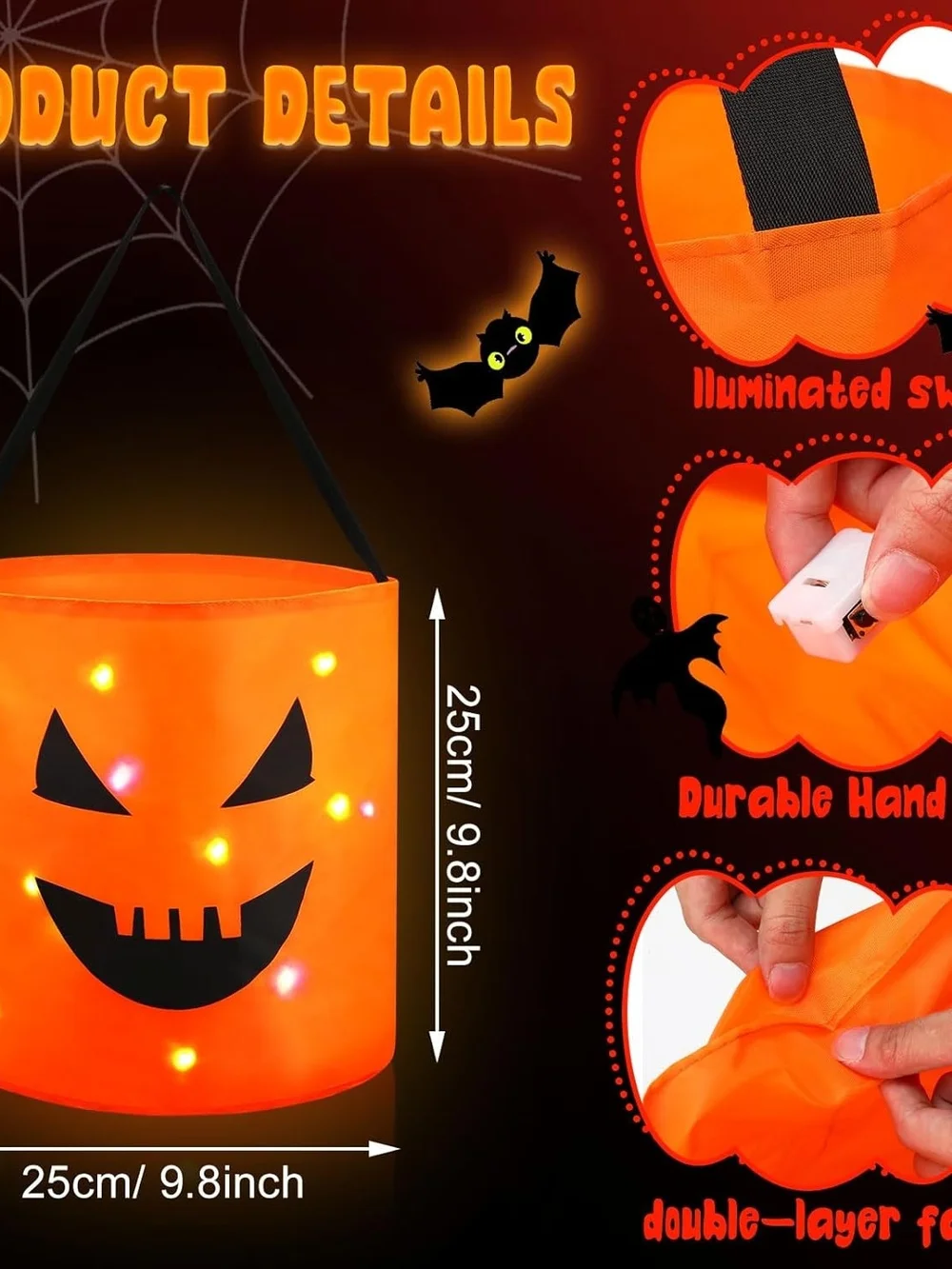 LED Halloween Trick or Treat Bags/Buckets